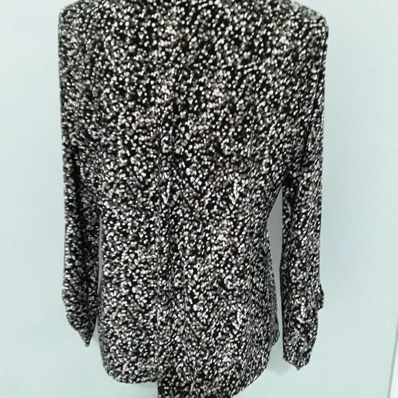 Anne Klein lovely colorful gold zipper neckline top size L - Picture 10 of 11